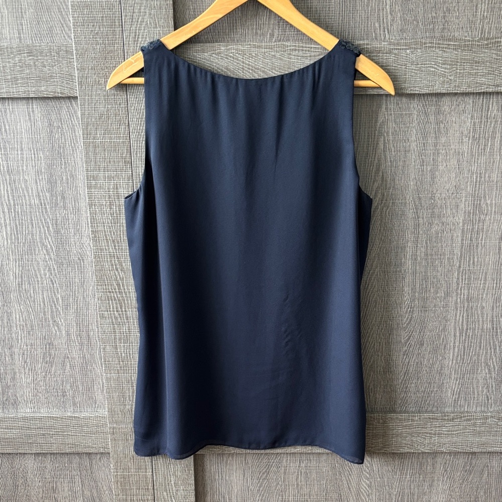 Anne Klein Navy Sequin Embellished Top - Picture 3 of 3